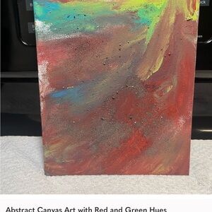 Vibrant Abstract Canvas with Red and Blue Tones